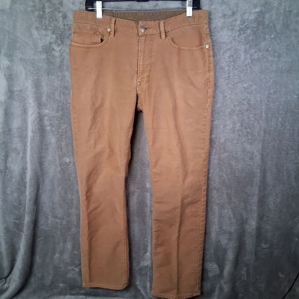 Polo Ralph Lauren Pants Mens 34x32 Inseam 30 Brown Canvas Straight Fit‎